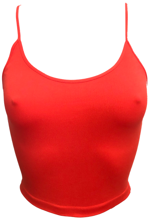 Back Scoop X-Cross Crop Ribbed Cami
